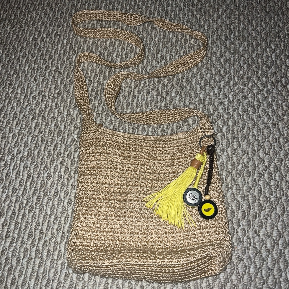 The Sak Tan Crochet Crossbody Bag